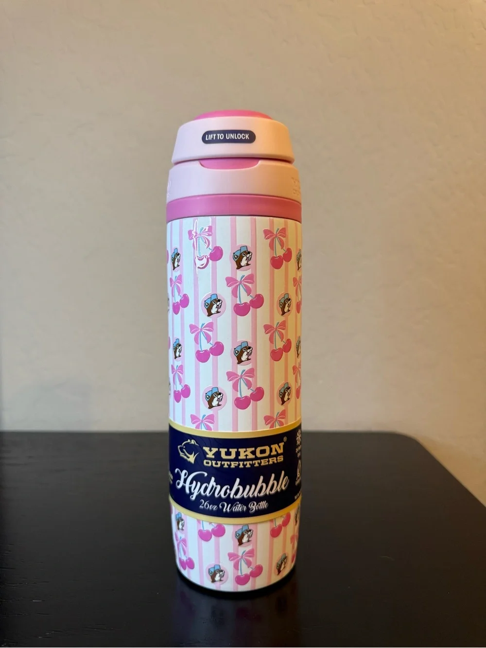 Buc-ee’s Yukon Outfitters HydroBubble cherries and bows Water Bottle NEW RELEASE